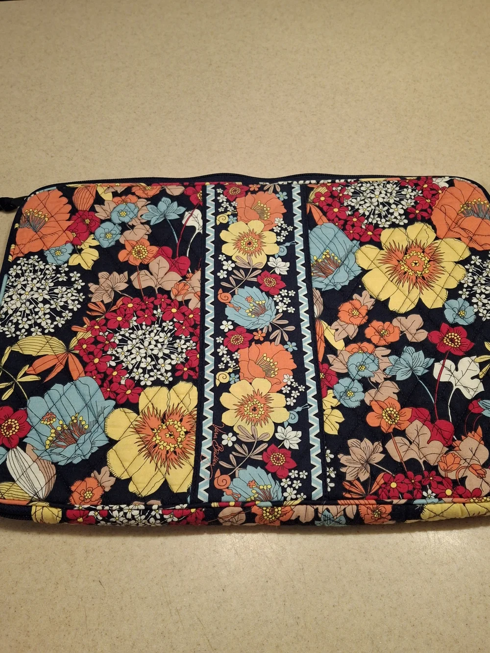 Vera Bradley Floral Tablet Sleeve in Black, Yellow, Orange, Red, Blue